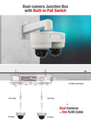 Dual-camera Junction Box with Built-in PoE Switch for BN8037AI/NDAA BN8019/NDAA BN9029AVAIRAI/NDAA BN8029AVAIRAI/NDAA | BE-JBPOE/DD
