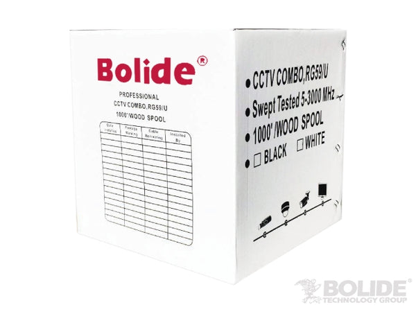 ETL Solid Copper Core Listed RG59+18/2 Siamese Cable 1000FT Black | San Dimas, California | Bolide Technology Group