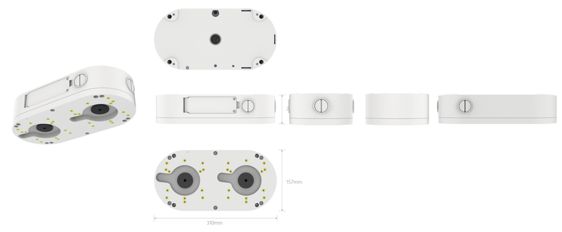 Dual-camera Junction Box with Built-in PoE Switch for BN8037AI/NDAA BN8019/NDAA BN9029AVAIRAI/NDAA  BN8029AVAIRAI/NDAA | BE-JBPOE/DD