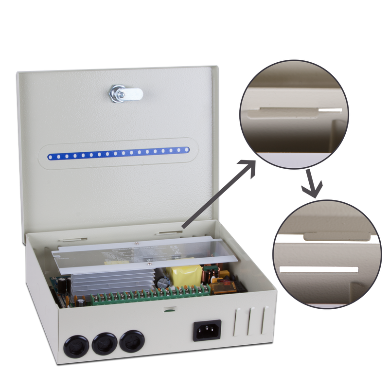 12VDC Regulated Power Supply.  18 Output, 10 Amp, 4pc per case | BP0050/18-10-White