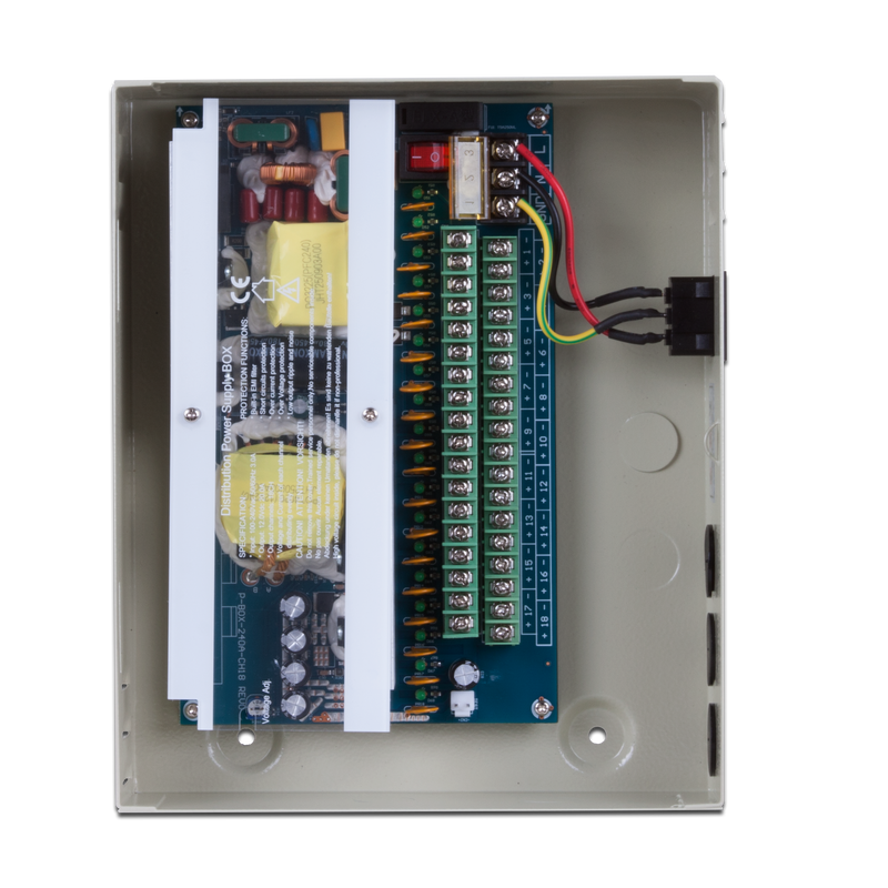 12VDC Regulated Power Supply.  18 Output, 10 Amp, 4pc per case | BP0050/18-10-White