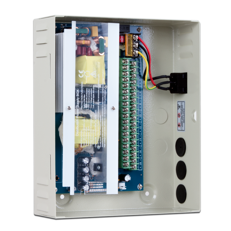 12VDC Regulated Power Supply.  18 Output, 10 Amp, 4pc per case | BP0050/18-10-White