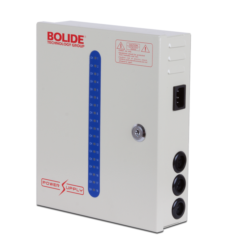 12VDC Regulated Power Supply.  18 Output, 10 Amp, 4pc per case | BP0050/18-10-White