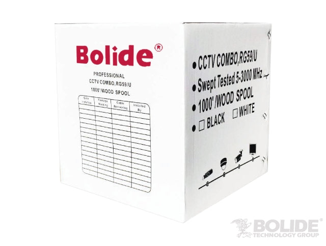 ETL CCAM Core Listed RG59+18/2 Siamese Cable 500FT White | Bolide technology group | San dimas, california